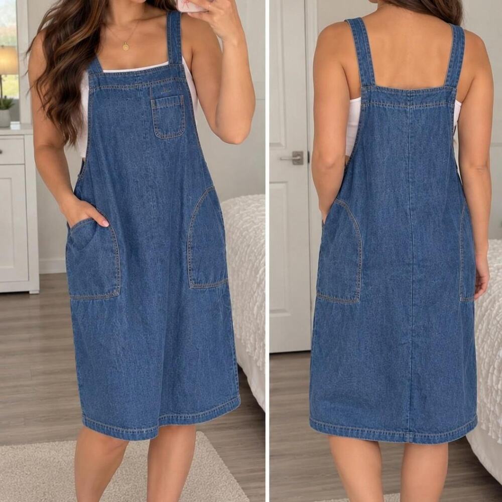 Korean brand blue denim maxi